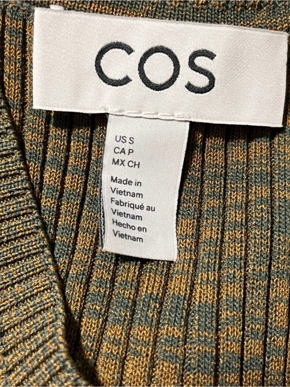 COS Olive Ribbed Tank Top - Picture 2 of 4